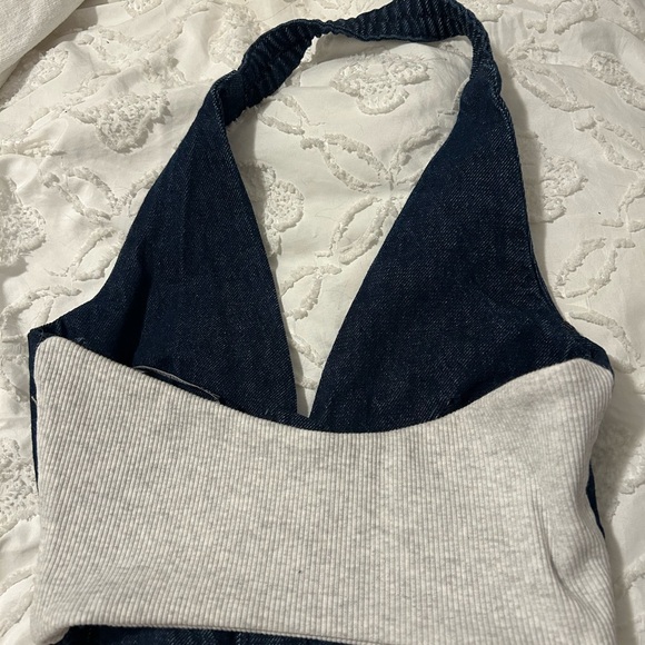 Zara Denim Halter Top - Picture 2 of 5